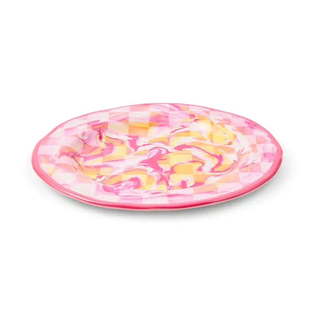 Green Marble Check Melamine Small Bowls, Set of 4