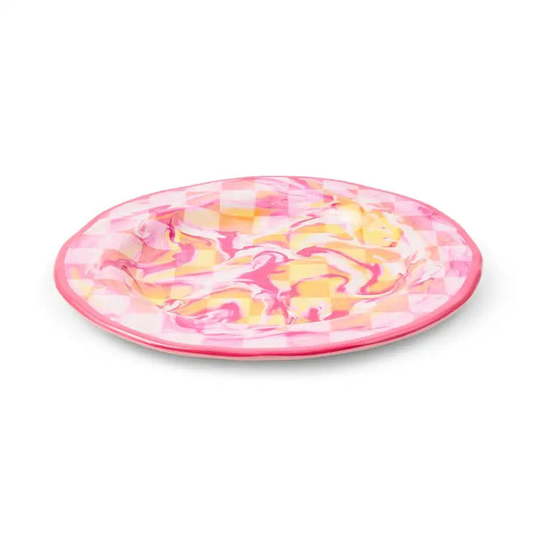 Green Marble Check Melamine Small Bowls, Set of 4