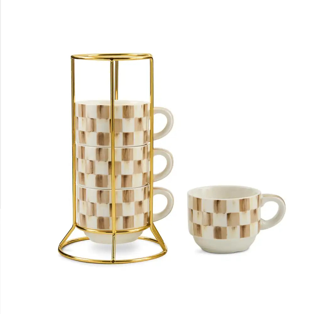 Courtly Check Cappuccino Cup Tower