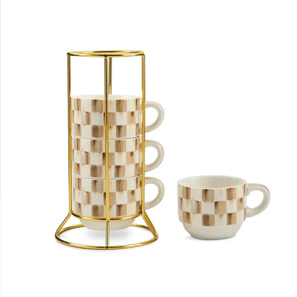 Courtly Check Cappuccino Cup Tower