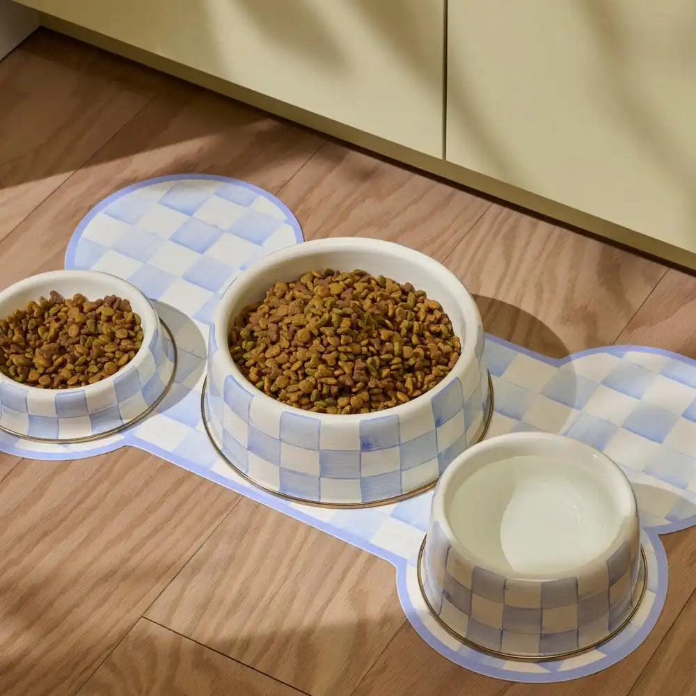 Sky Check Small Pet Dish