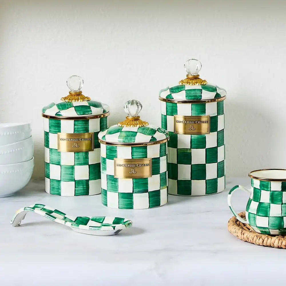 Emerald Check Small Canister