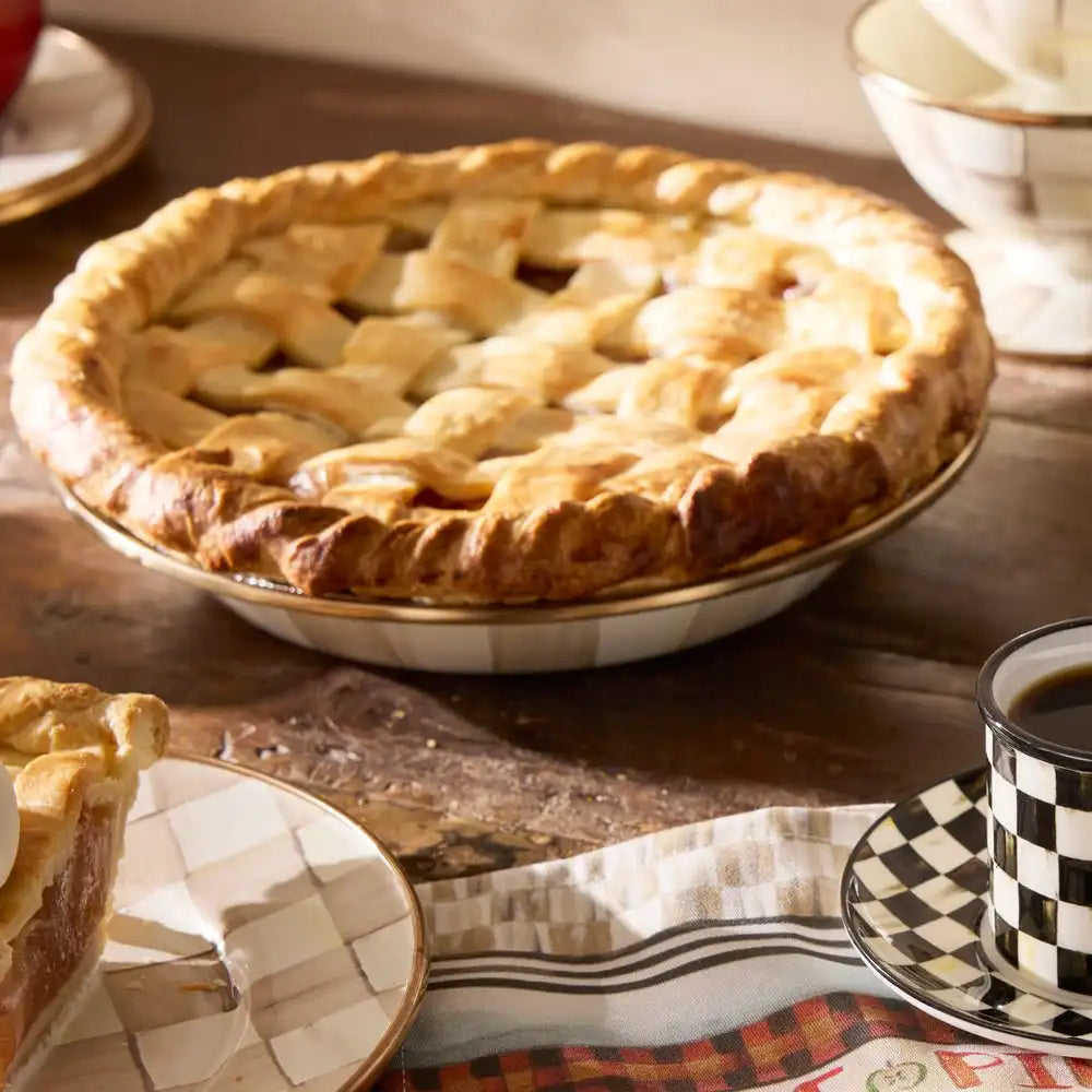 Wild Rose Brown Pie Plate