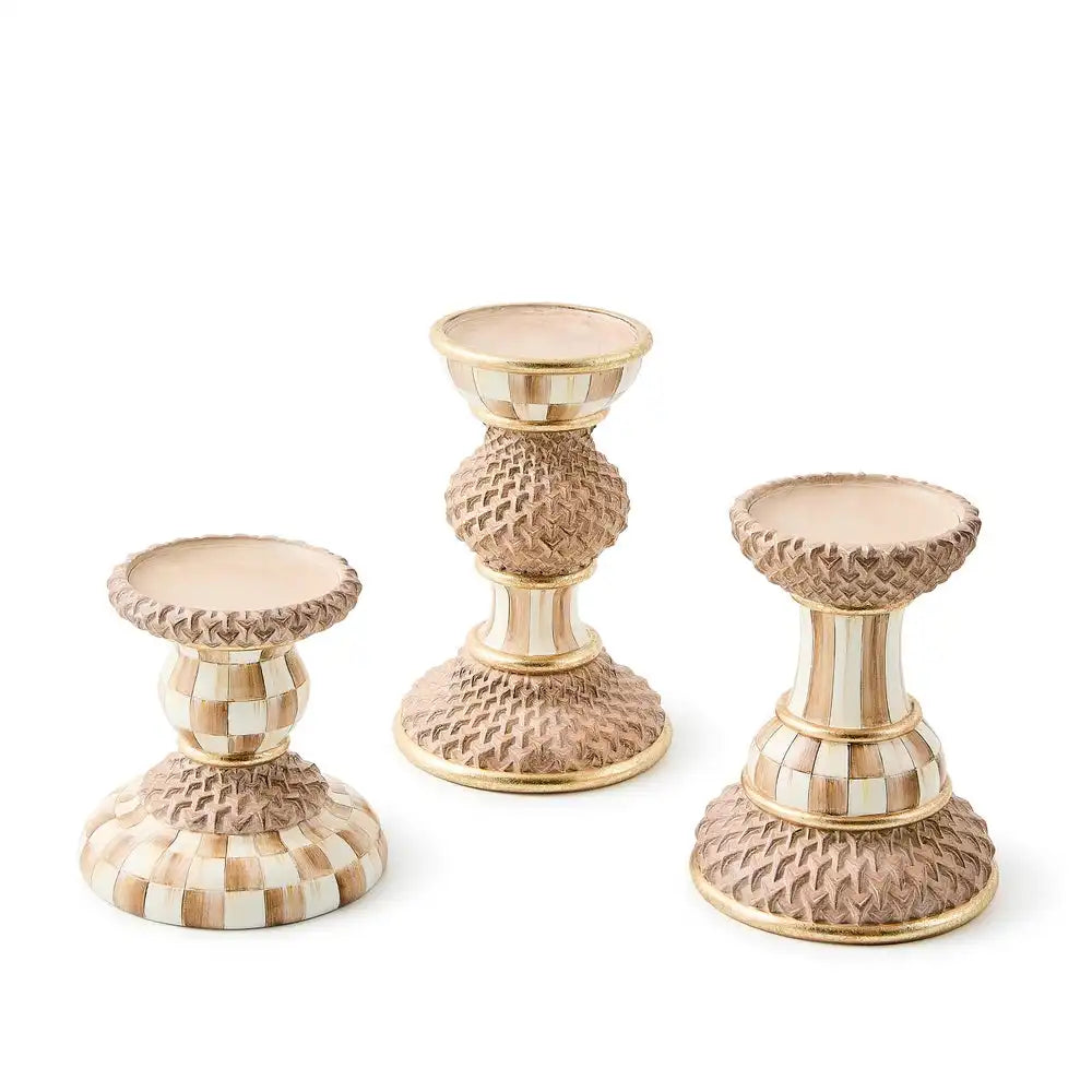 Mocha Pillar Candle Holders, Set of 3 Main image