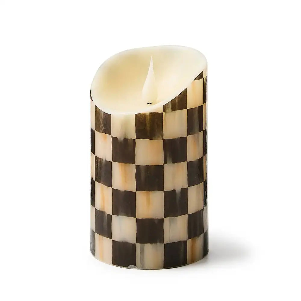 Courtly Check Flameless 5" Pillar Candle