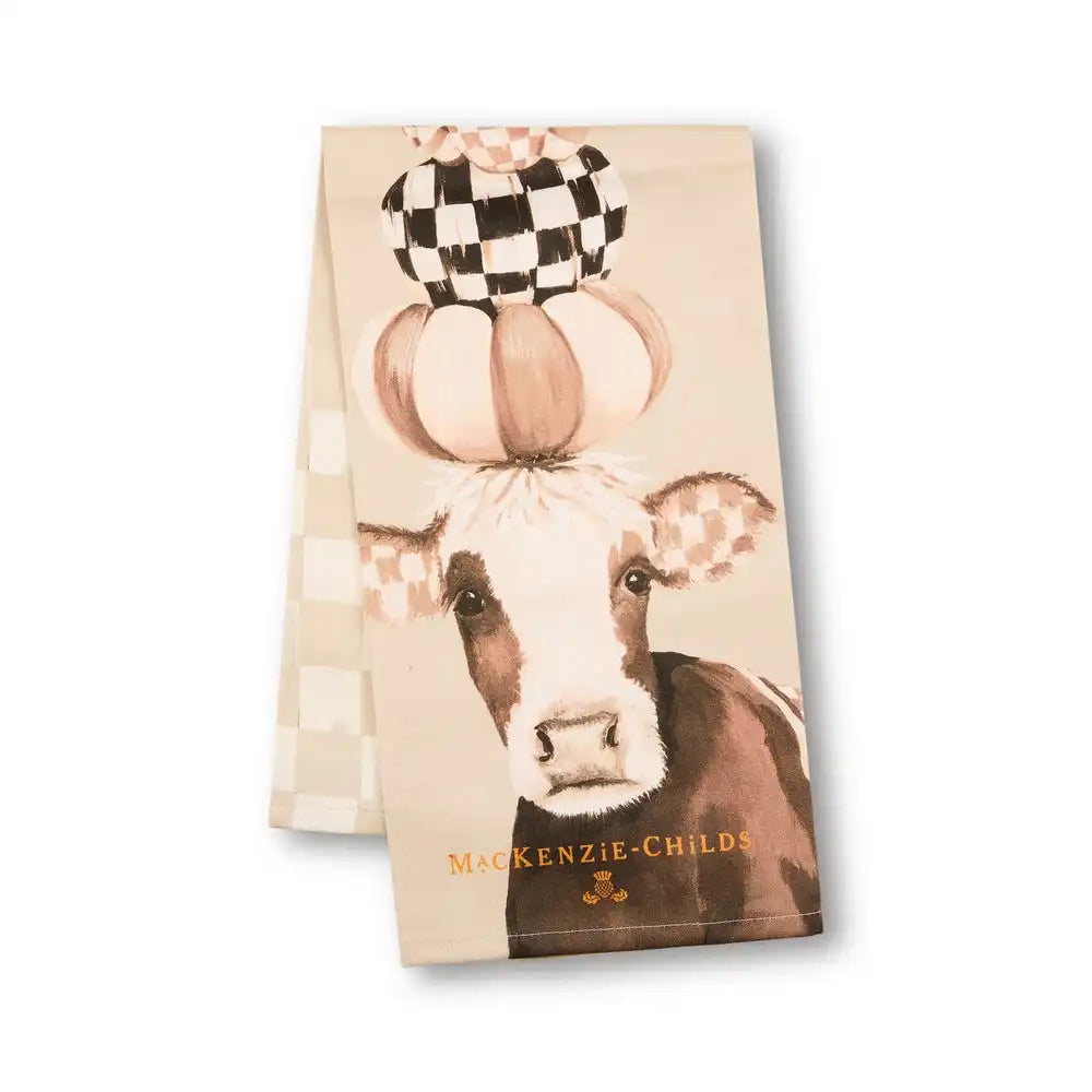 Mocha Cow Printed Dish Towel Main image
