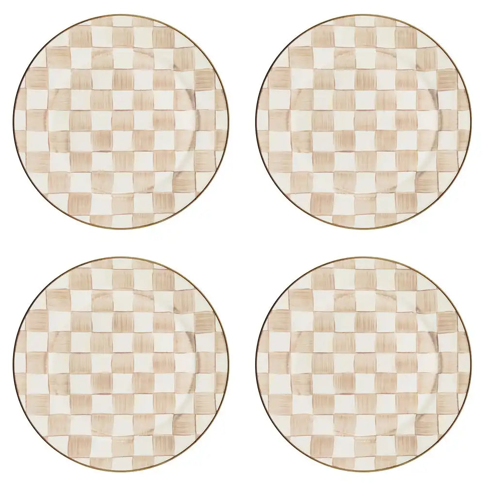 Mocha Check Chargers, Set of 4