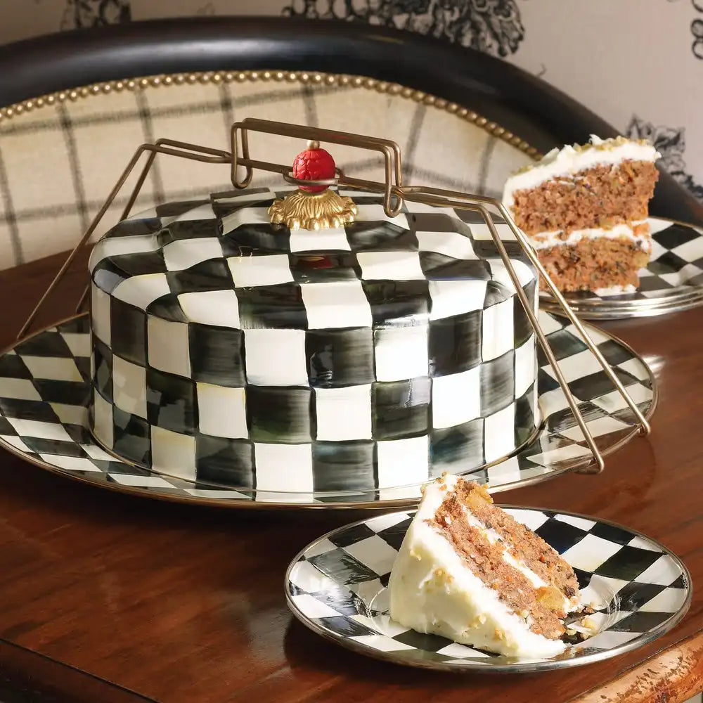 Emerald Check Cake Carrier