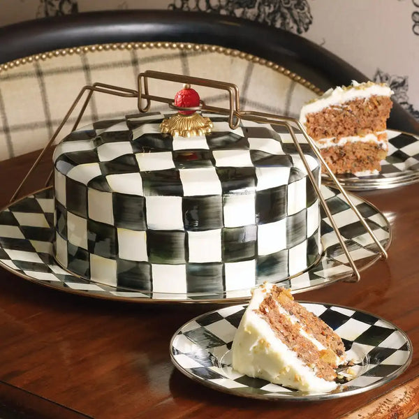 Emerald Check Cake Carrier