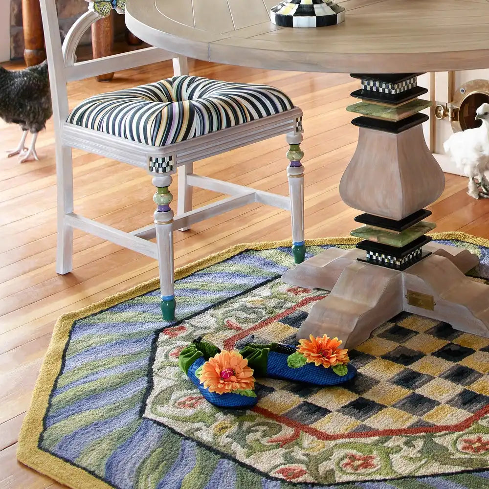 Courtly Check Purple & Green 5' Octagon Rug