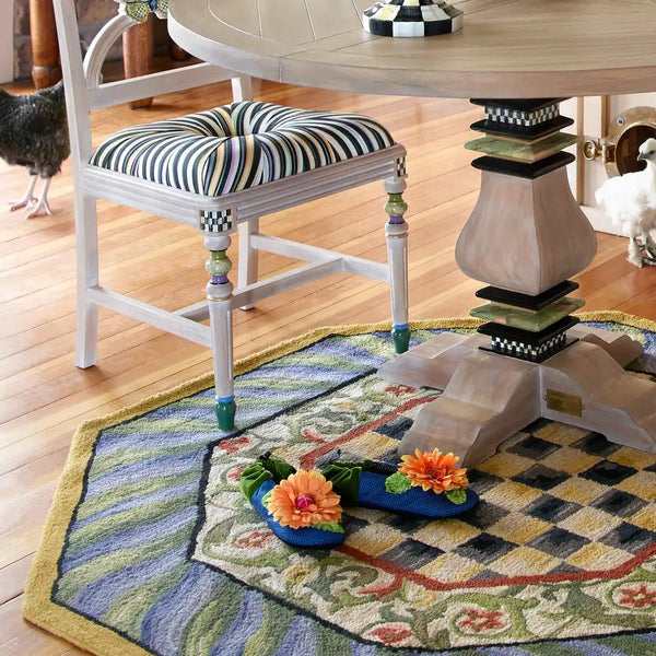 Courtly Check Purple & Green 5' Octagon Rug