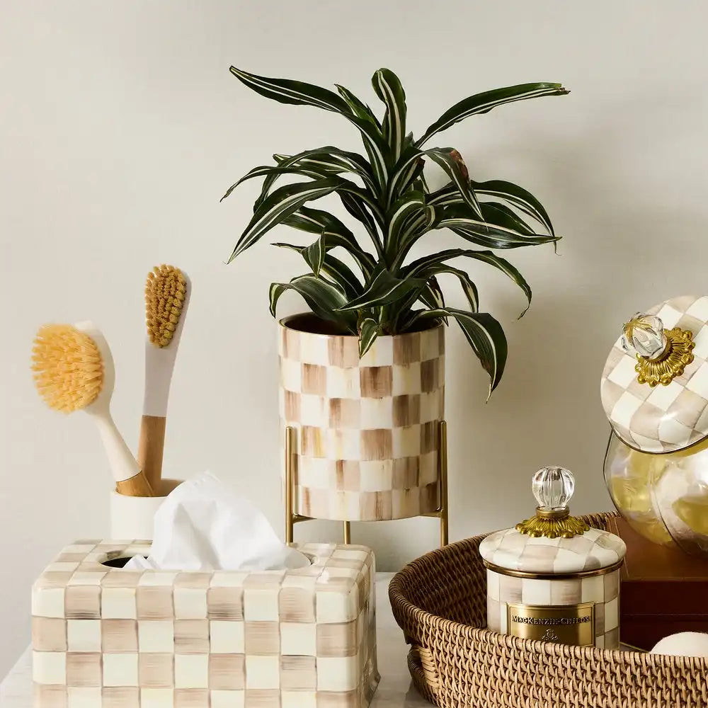 Rosy Check Tabletop Planter