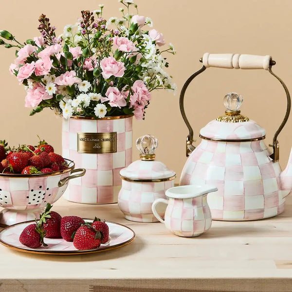 Mocha Check Lidded Sugar Bowl