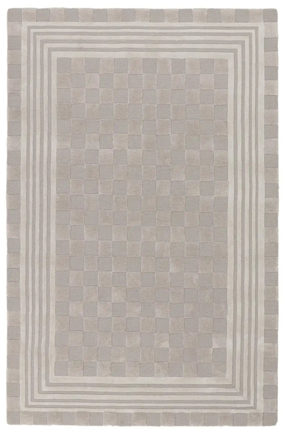 Light Grey Tonal Check 3' x 5' Rug