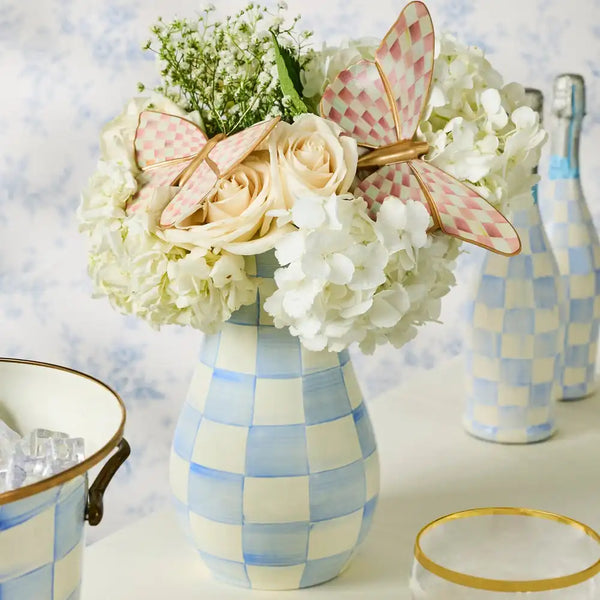 Mocha Check Tall Vase