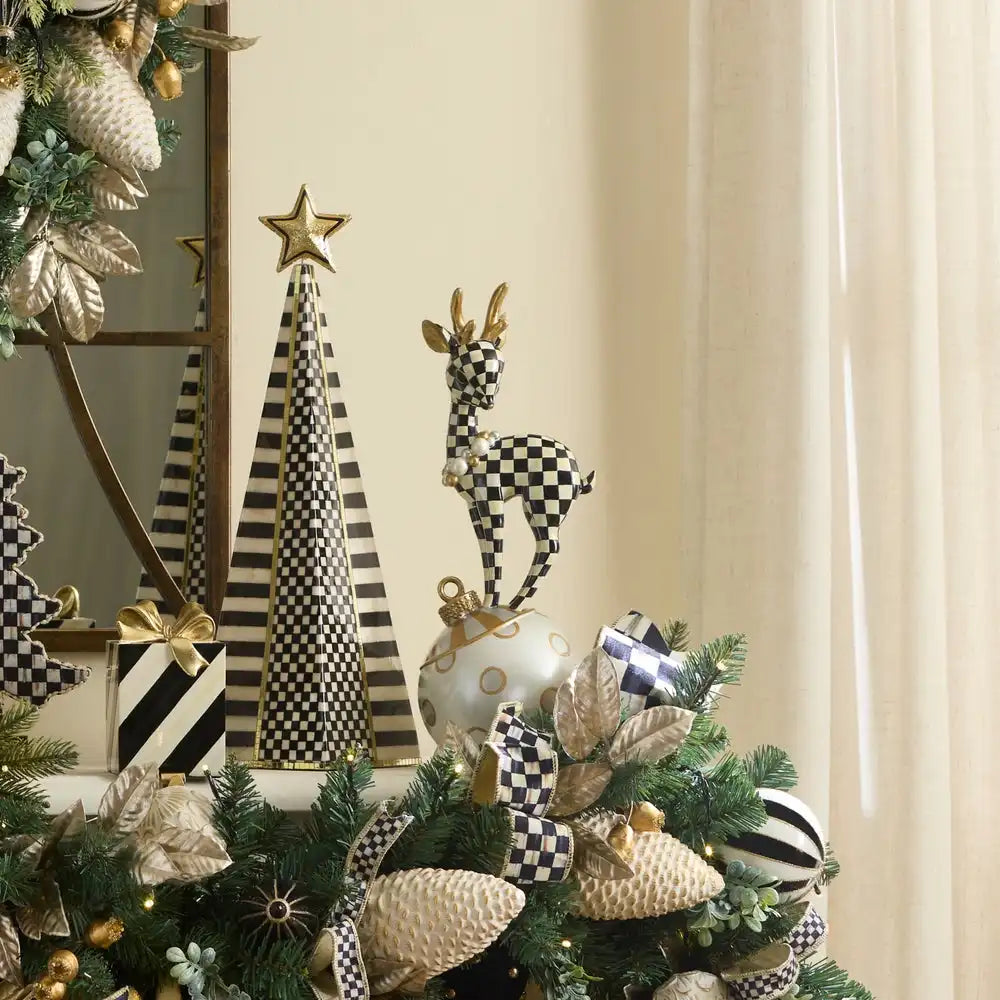 Courtly Check Gold Deary Deer On Ornament