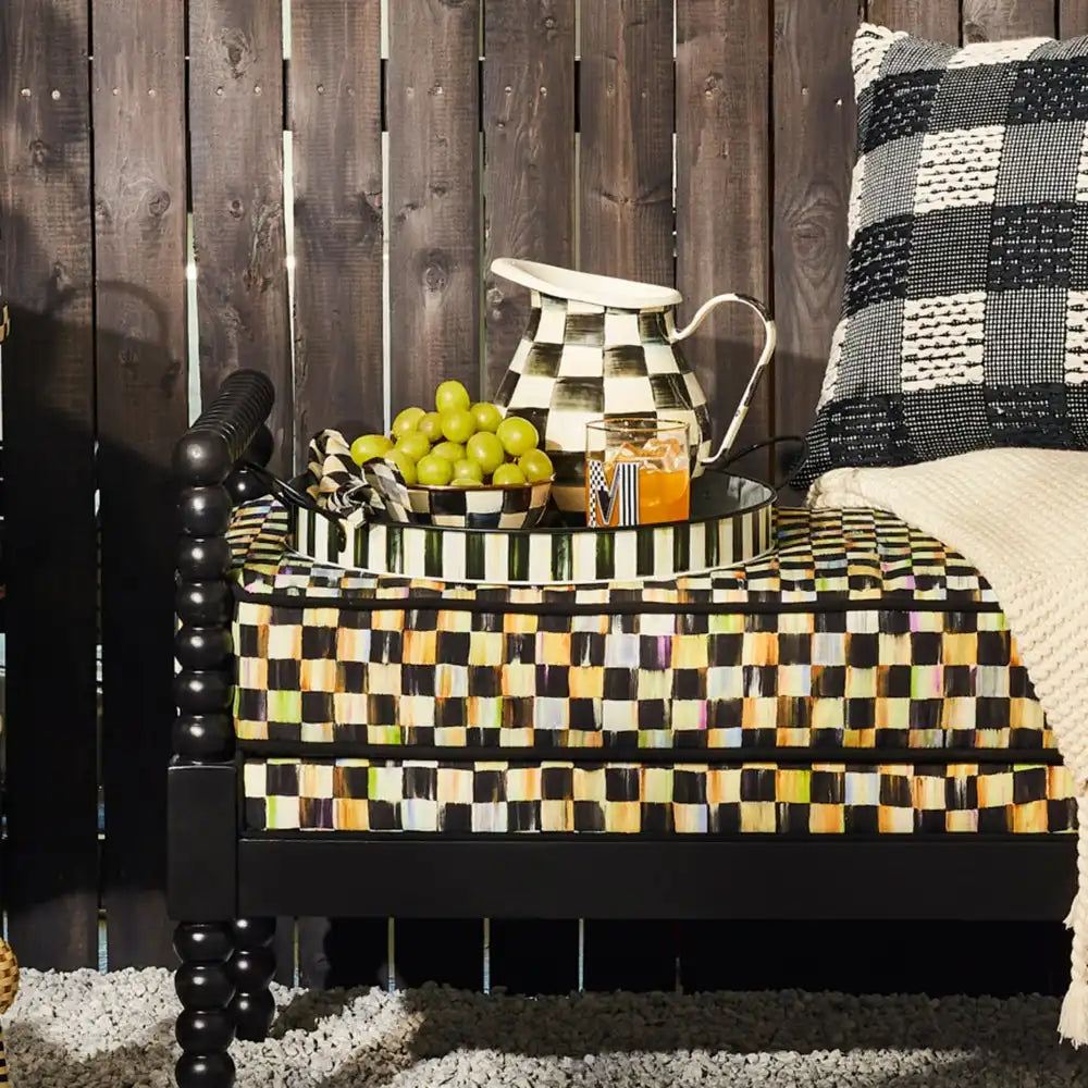Mocha Stripe Serving Trays, Set of 2