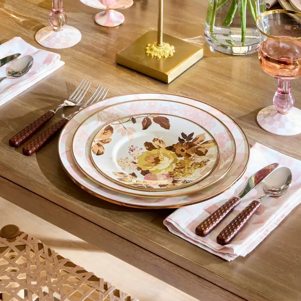 Rosy English Garden Enamel Salad/Dessert Plate
