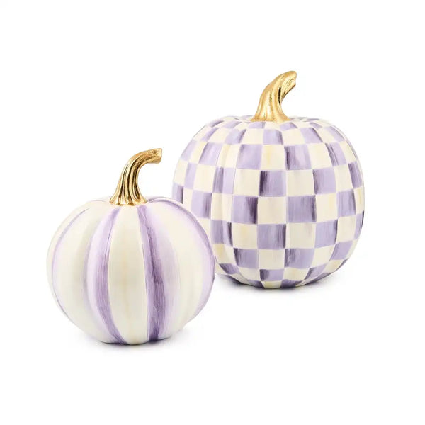 Classic Rosy Stripe Small & Check Medium Pumpkin Set