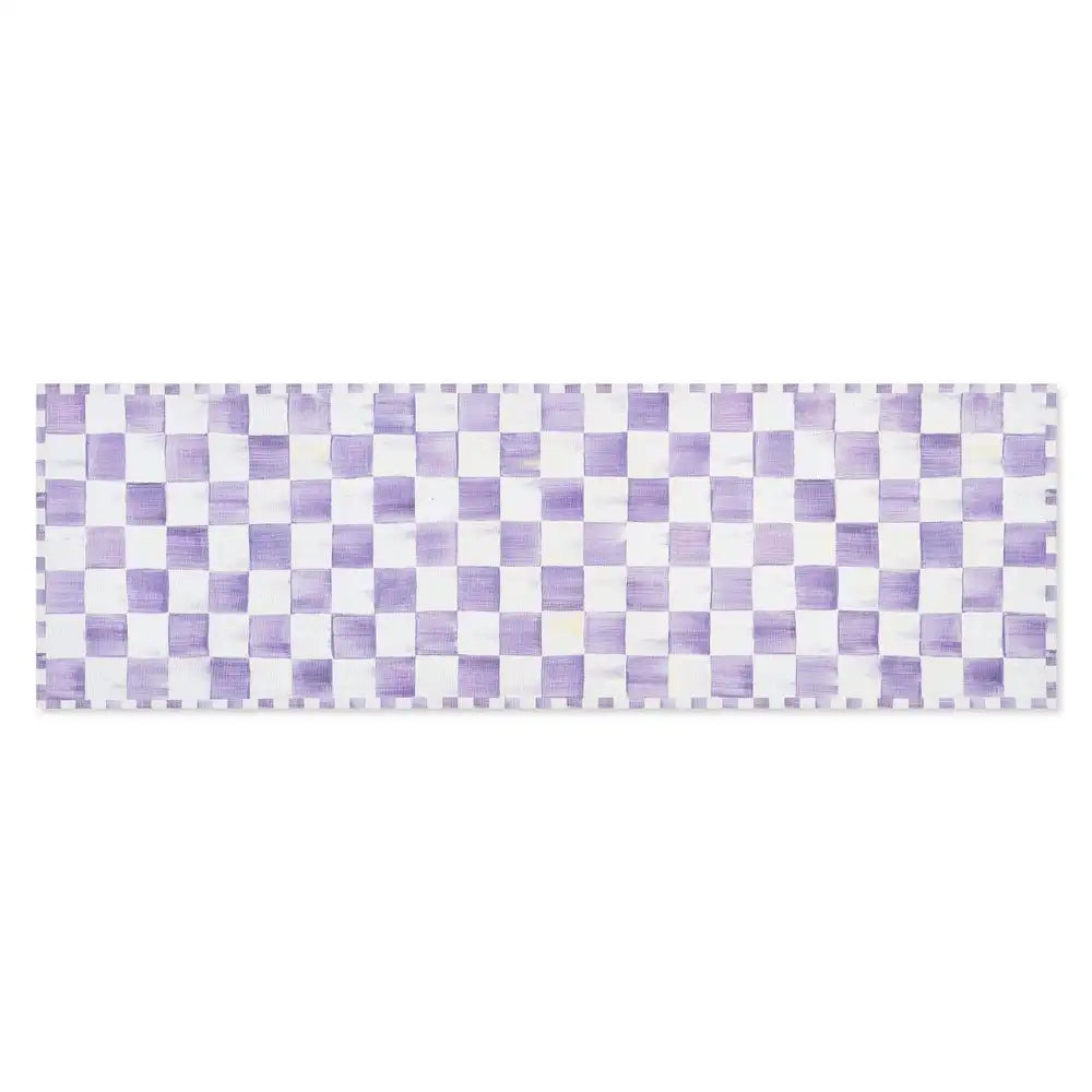 Violet Checkered 2' x 3' Washable Rug