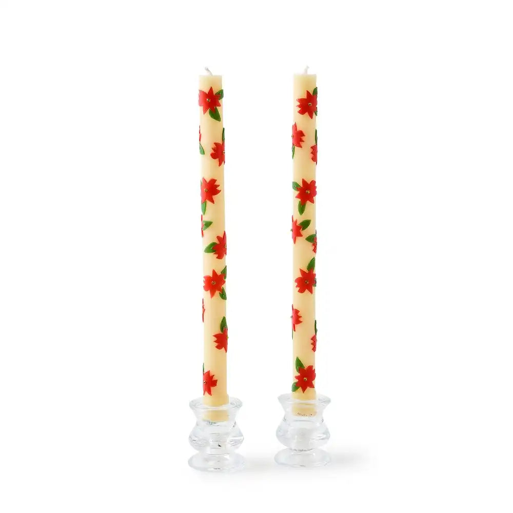 Poinsettia Dinner Candles, Set of 2 Main image