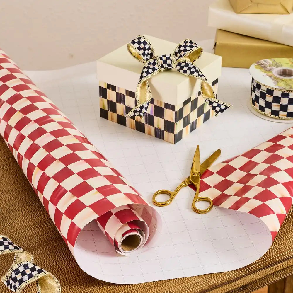 Courtly Check Gift Wrap, Set of 2