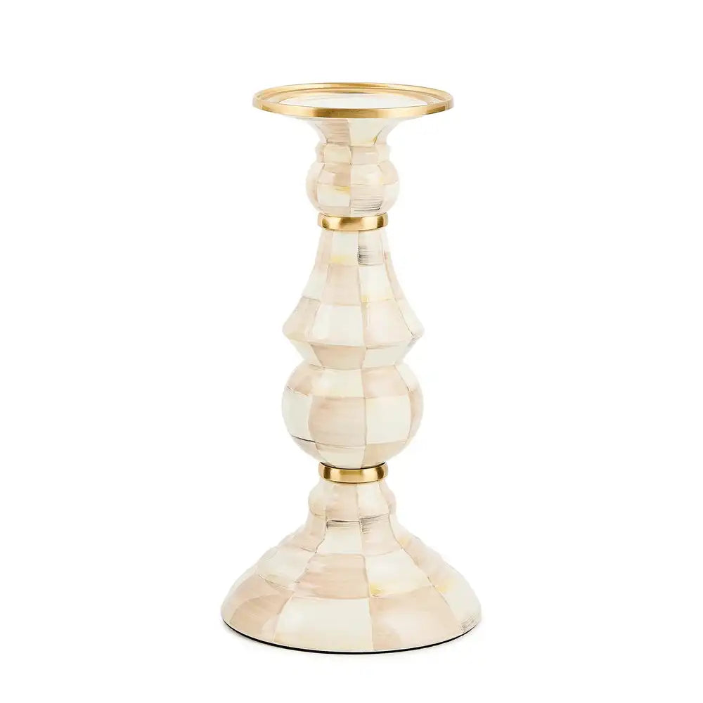 Rosy Check Medium Pillar Candlestick