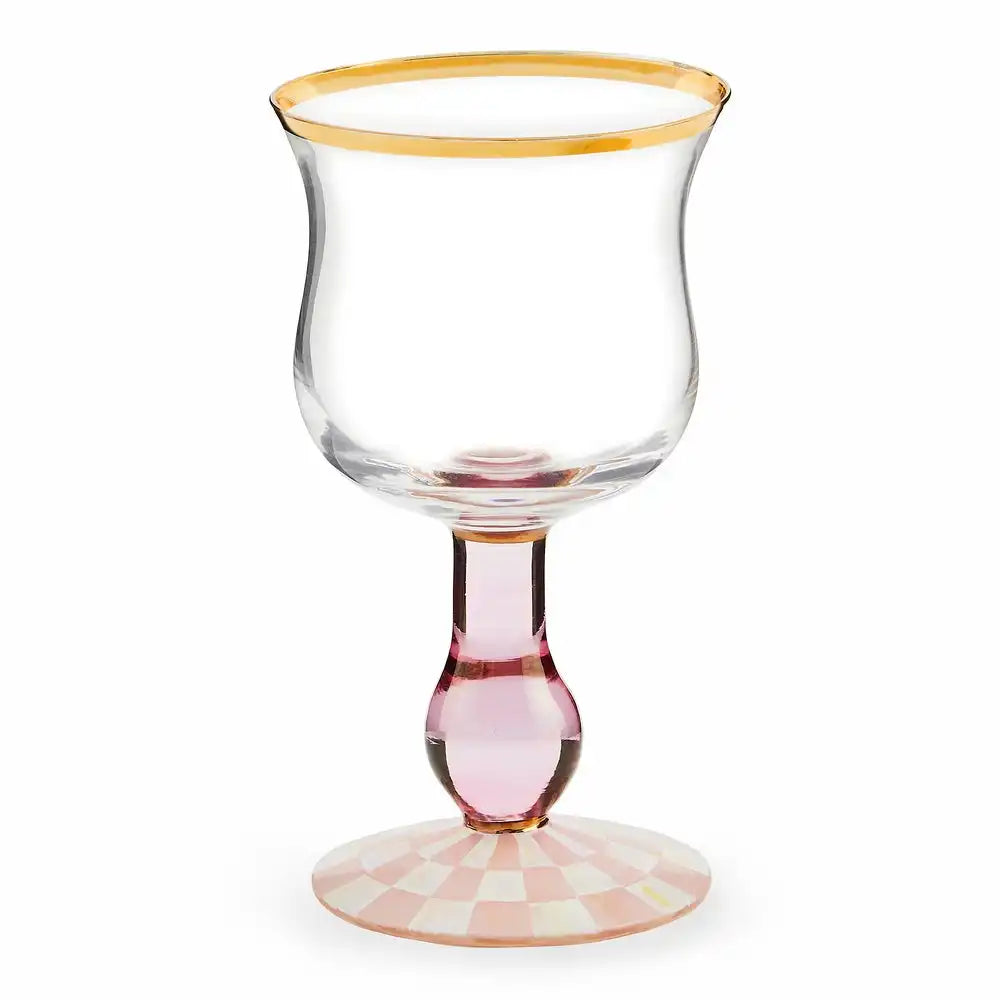 Rosy Check Tumbler Glass, Set of 2