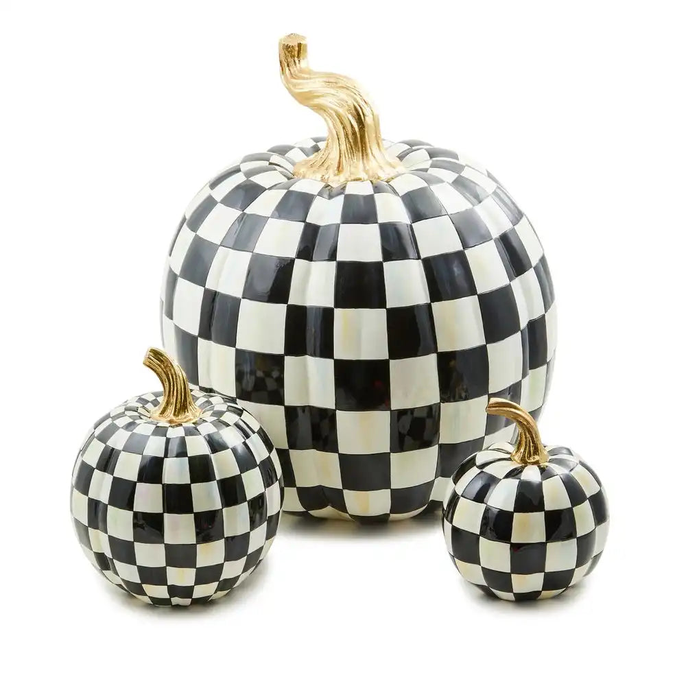Mocha Check Mini Pumpkin