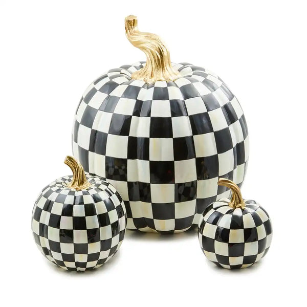 Mocha Check Mini Pumpkin