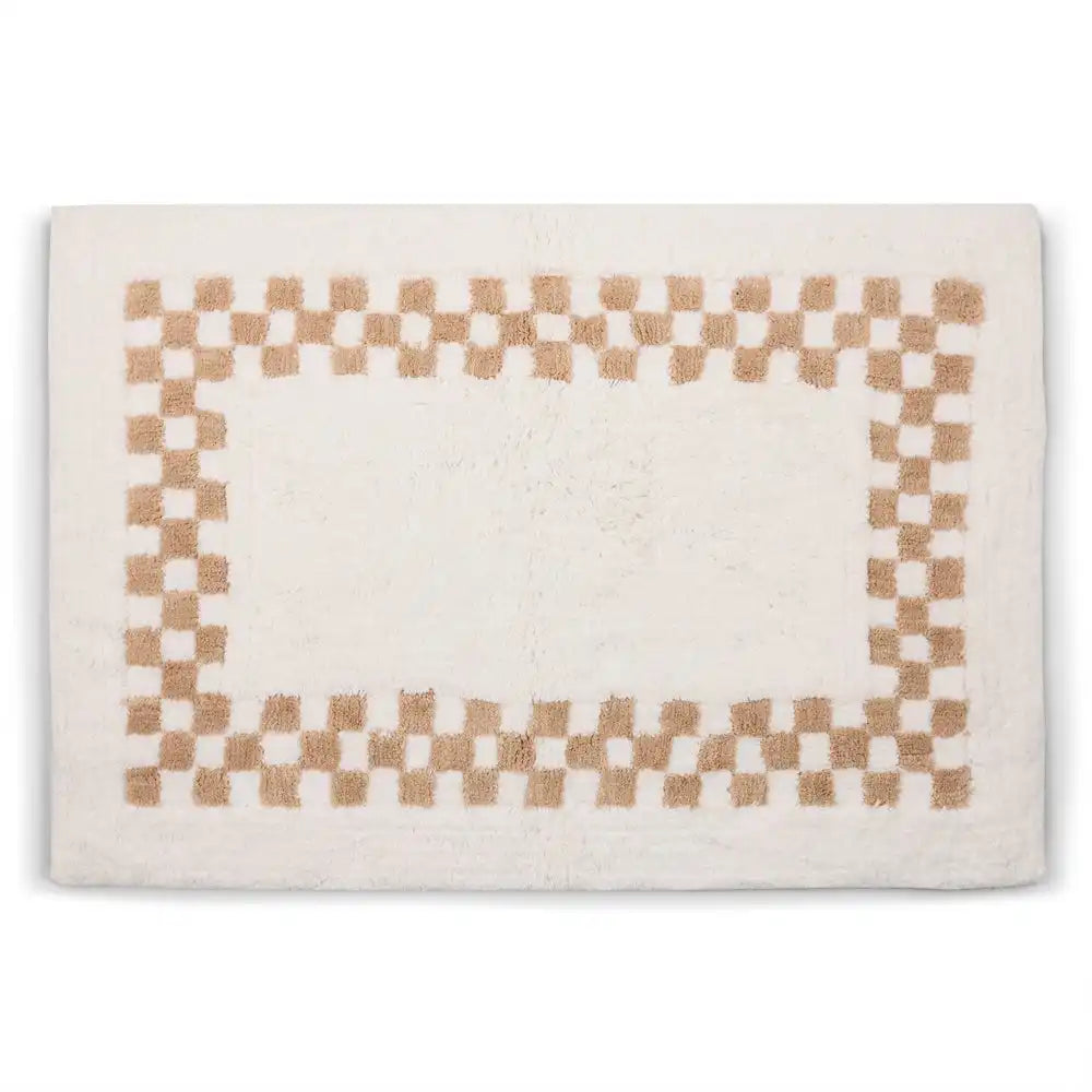 Black Check Hotel Bath Rug