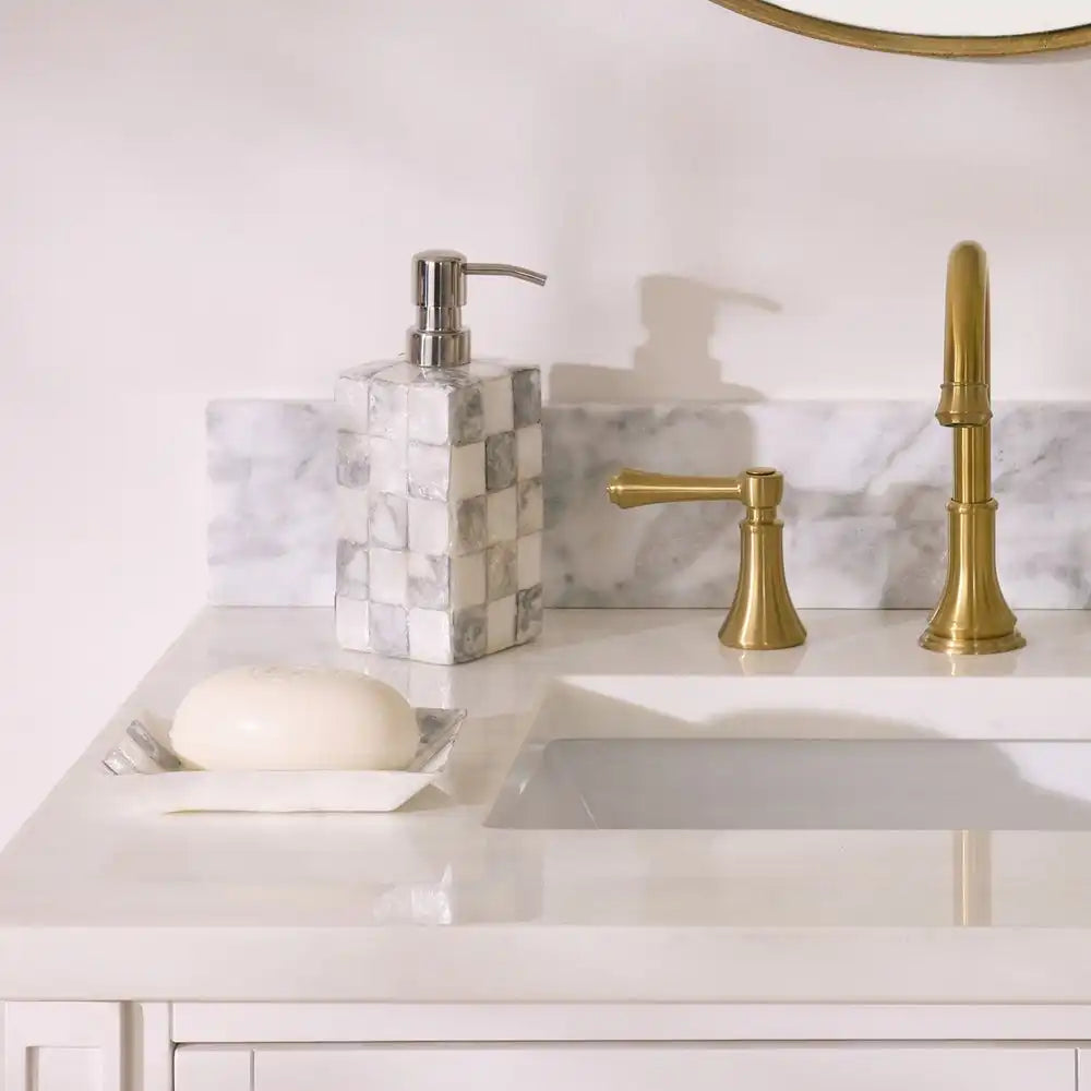 Sterling Check Capiz Vanity Tray