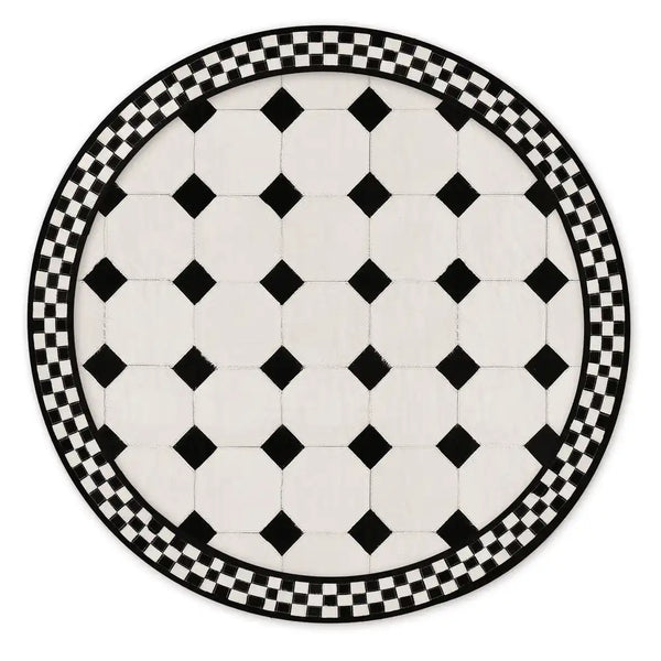 White Tile Hair on Hide 6' Round Rug