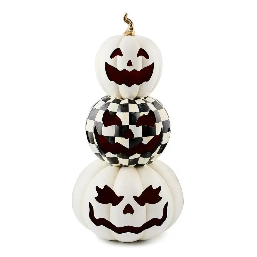 Courtly Check Stacked Illuminated Pumpkins Main image