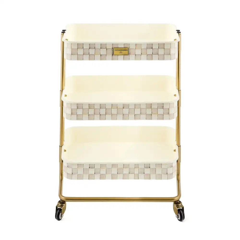 Mocha Check 3-Tier Kitchen Cart Main image