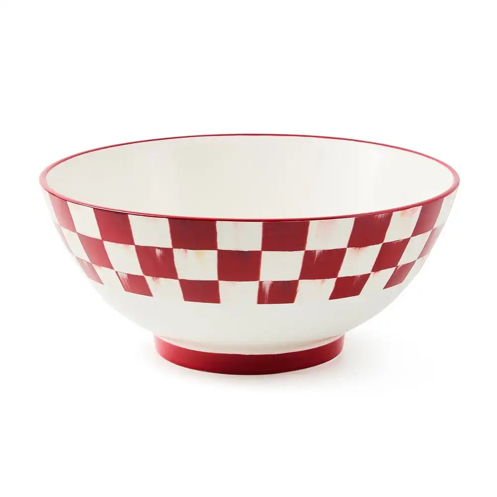 Cherry Check Serving Bowl