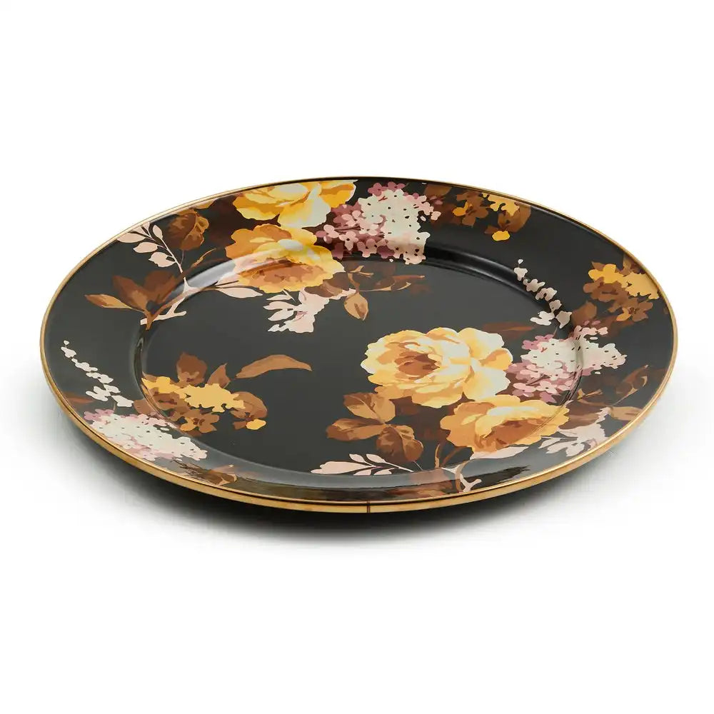 Wild Rose Brown Salad Plate