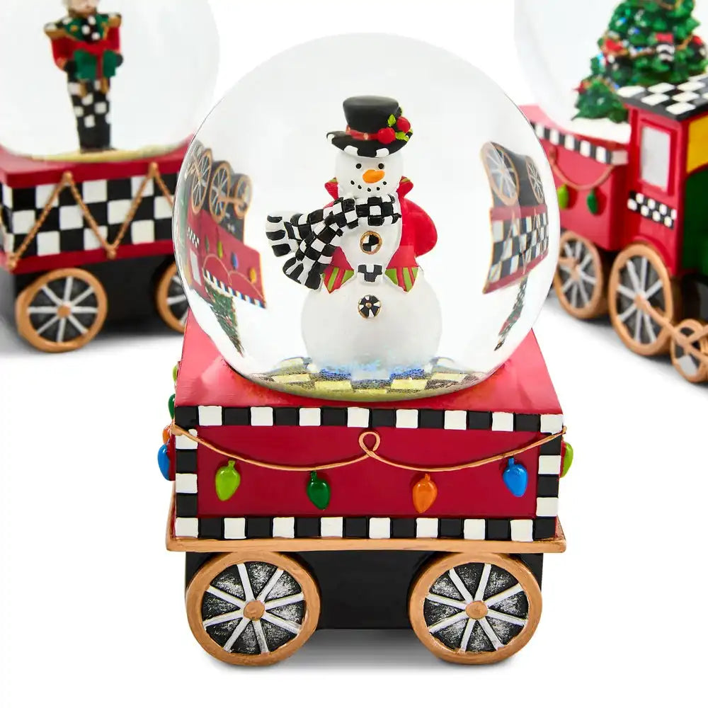 Holiday Train Snow Globe Set, Set of 3