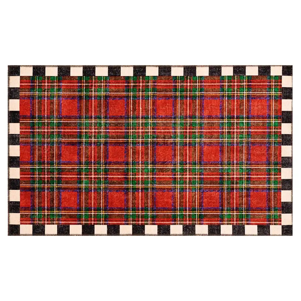 Royal Stewart Tartan Red 3' x 5' Washable Rug