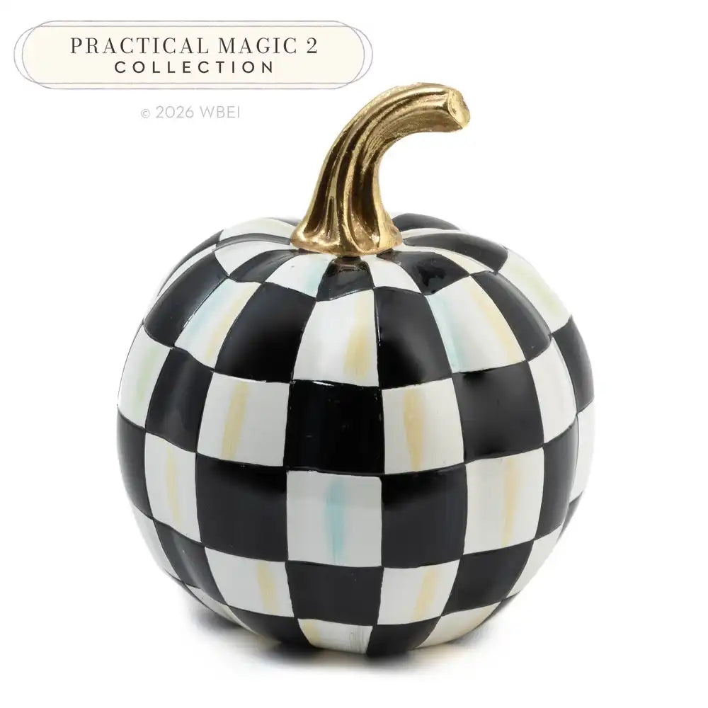 Mocha Check Mini Pumpkin
