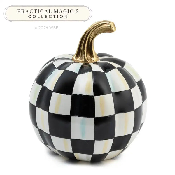 Mocha Check Mini Pumpkin