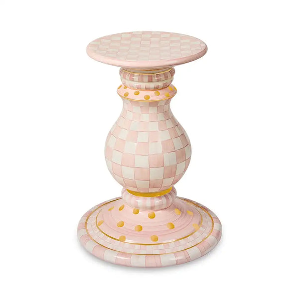 Mocha Check Ceramic Pedestal Table Base