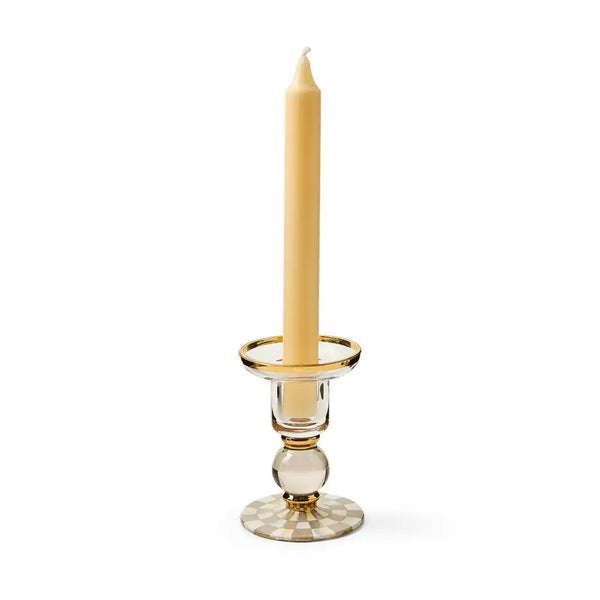 Courtly Check Large Glass Candlestick