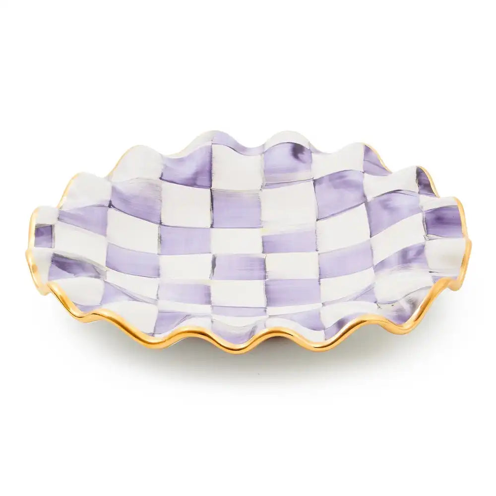 Violet Check Ceramic Fluted Dessert Plate Secondary image