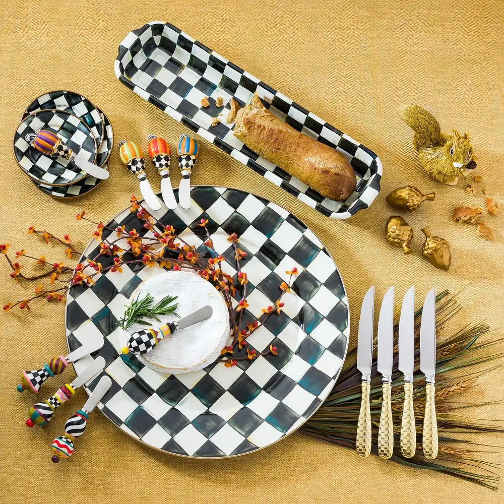 Rosy Check Appetizer Plates, Set of 4
