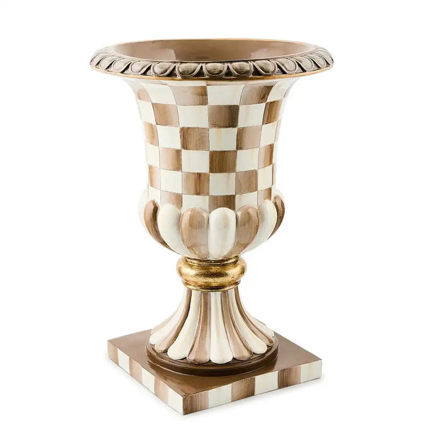 Rosy Check Pedestal Tabletop Urn