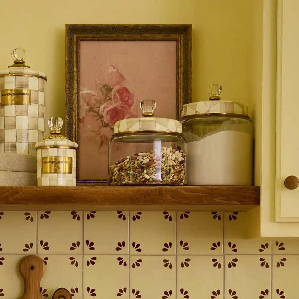 Mocha Check Large Kitchen Canister