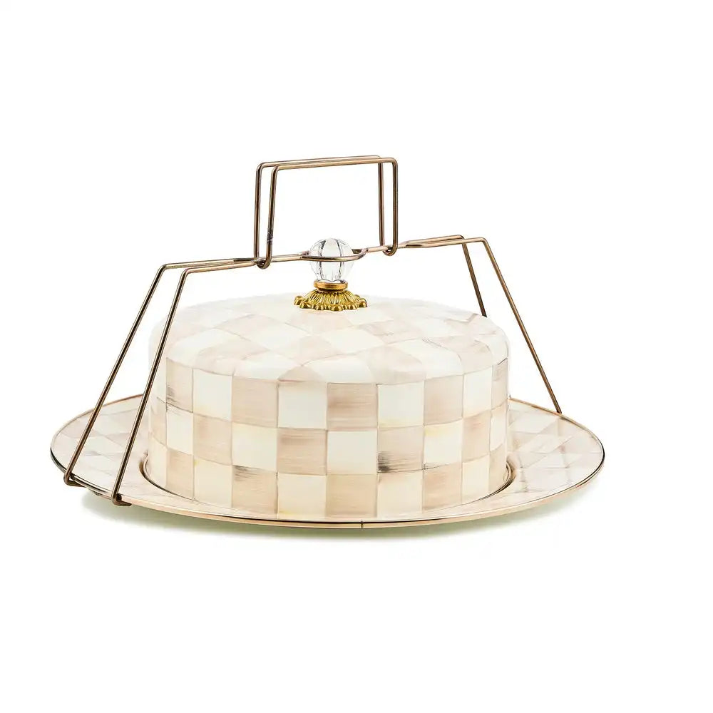 Emerald Check Cake Carrier