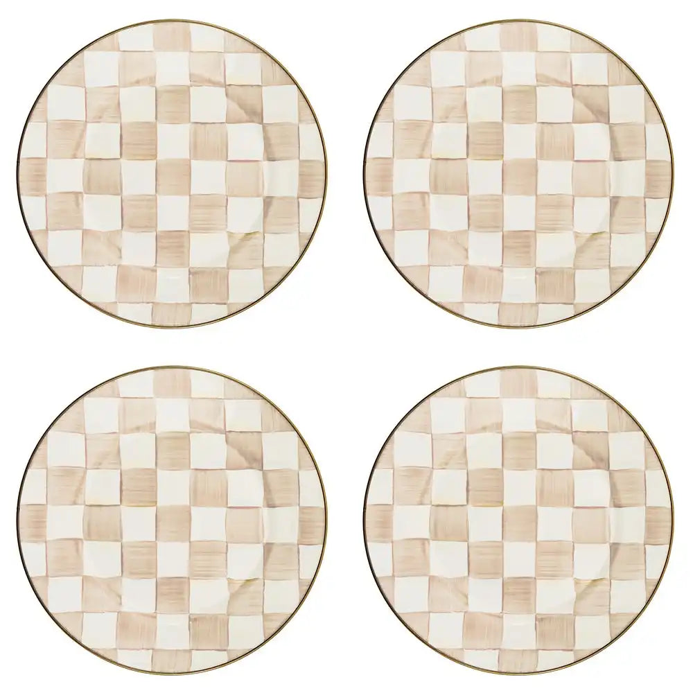 Mocha Check Dinner Plate, Set of 4 Main image