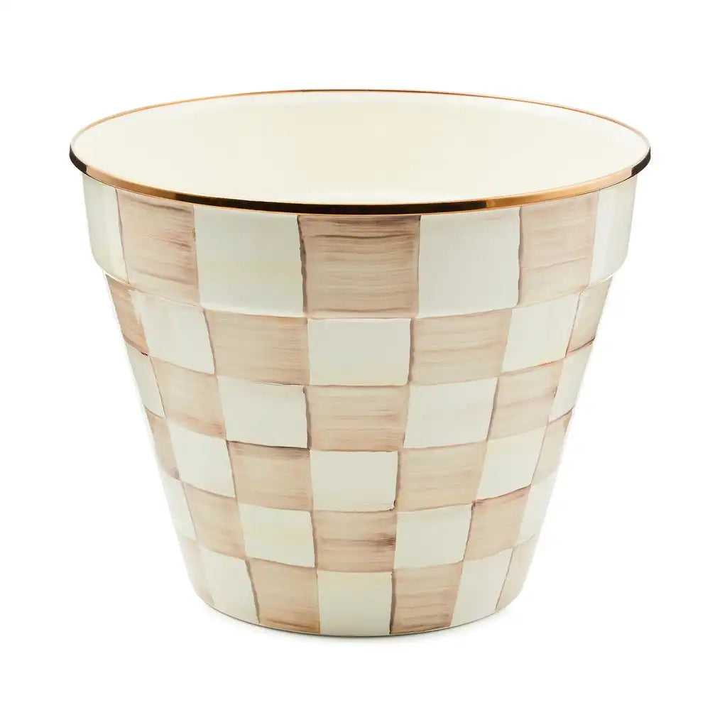 Mocha Check Extra Large Garden Pot